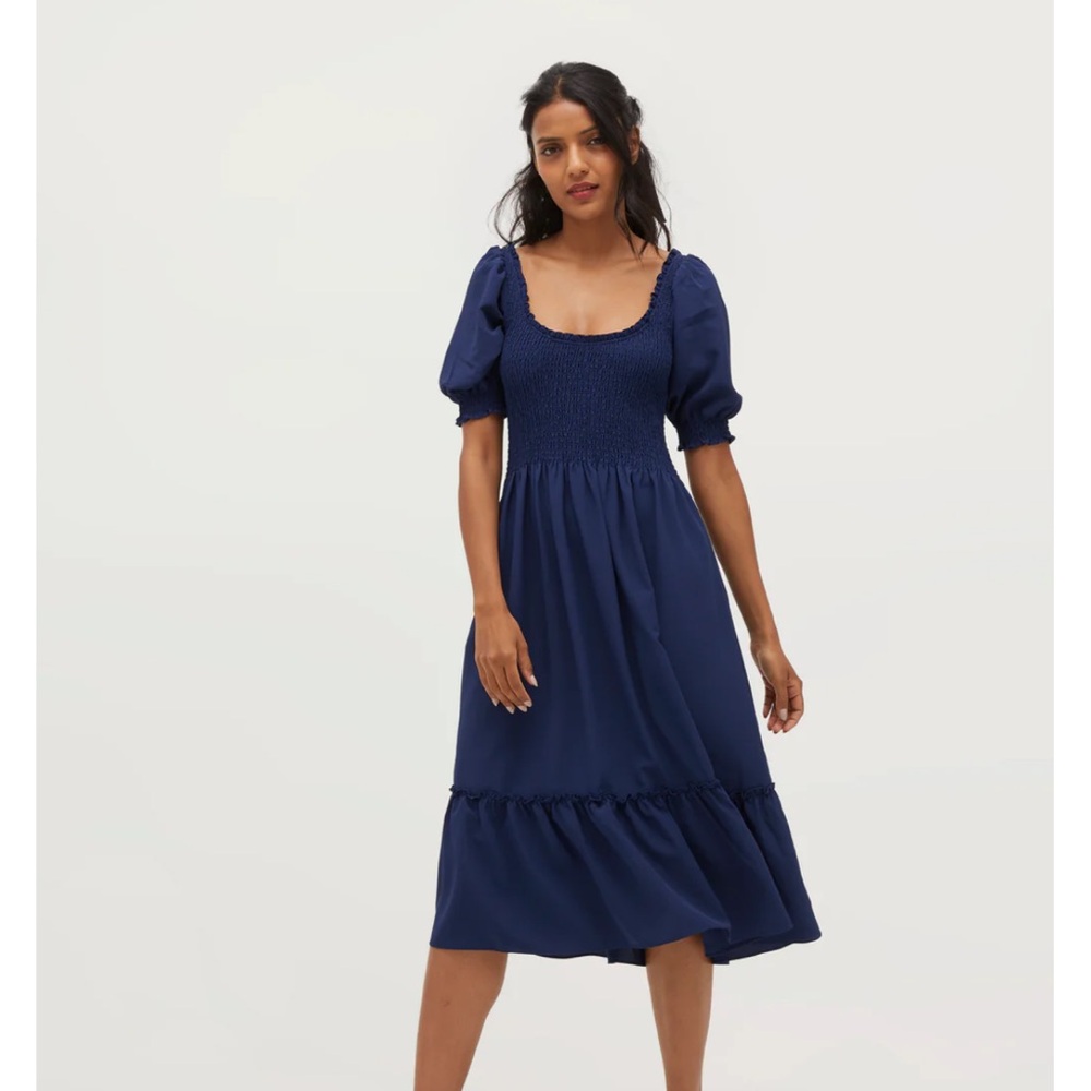 Louisa Nap Dress Navy Crepe